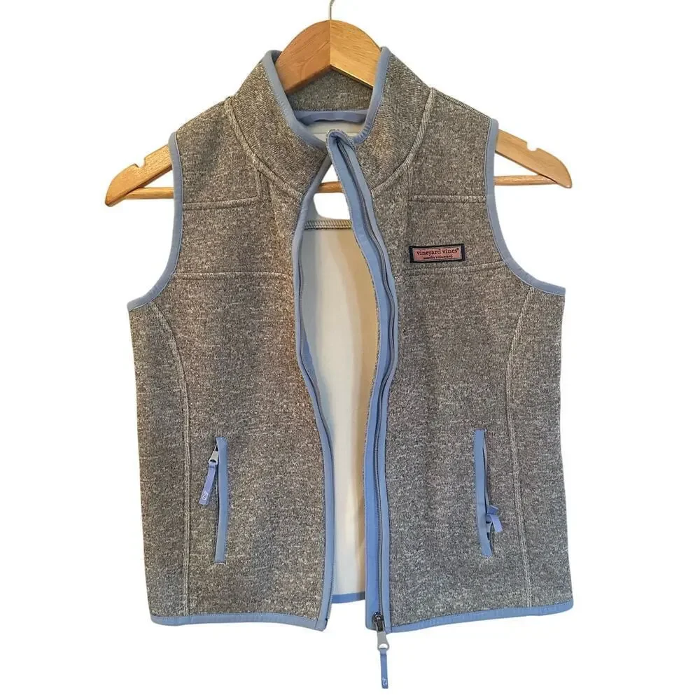 Girl's Vineyard Vines Grey Vest sz M (10/12) Girls Grey Vest